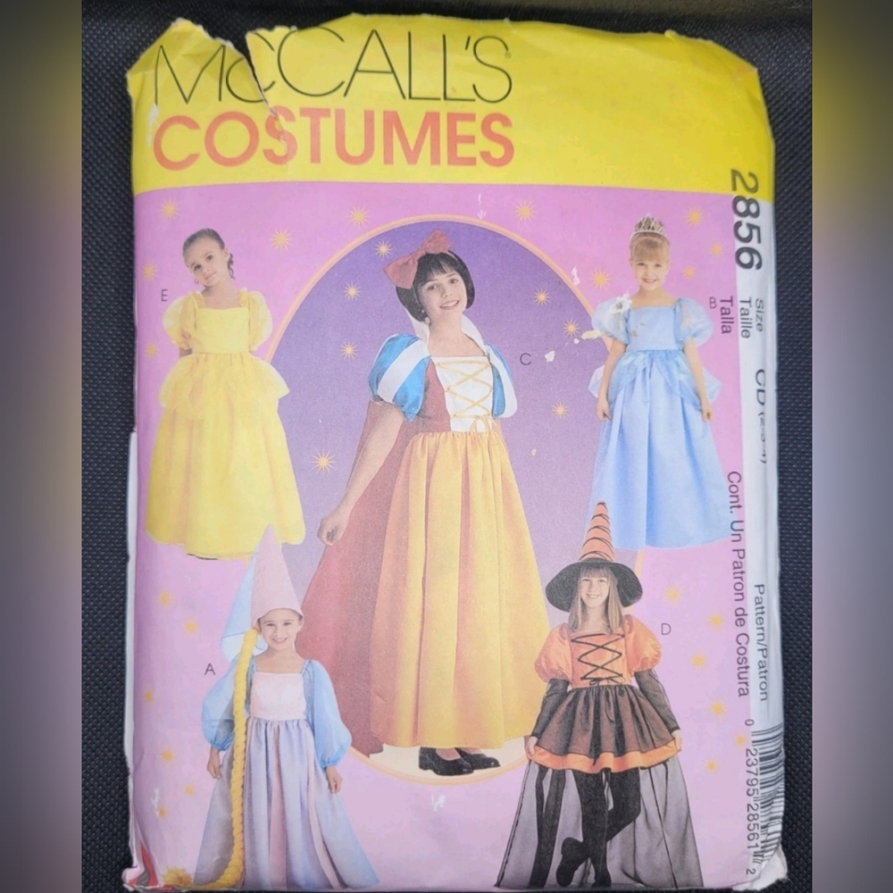 Storybook Princess Fairytale Costumes Size 2-4 McCalls 2856 Pattern